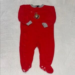 NHL Ottawa Senators Red One Piece with Logo footie/ sleeper